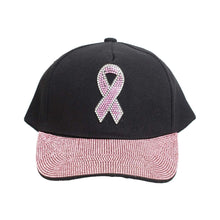 Load image into Gallery viewer, Black Pink Ribbon and Visor Hat
