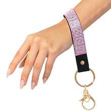 Load image into Gallery viewer, Pink Greek Key Keychain Wristlet
