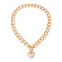 Load image into Gallery viewer, Aurora Borealis and Gold Heart Necklace
