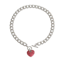 Load image into Gallery viewer, Pink Heart Silver Chain
