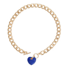Load image into Gallery viewer, Royal Blue Heart Gold Chain
