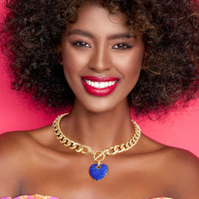 Load image into Gallery viewer, Royal Blue Heart Gold Chain
