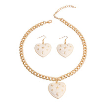 Load image into Gallery viewer, White Night Sky Heart Necklace Set
