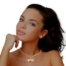 Load image into Gallery viewer, Striped Bee Gold Chain Necklace
