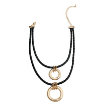 Load image into Gallery viewer, Black Leather Ring Necklace
