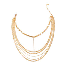 Load image into Gallery viewer, Multi Layer Gold Chain Bar Choker
