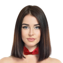 Load image into Gallery viewer, Burgundy Satin Bow Choker
