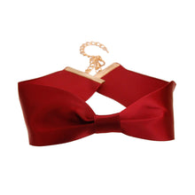 Load image into Gallery viewer, Burgundy Satin Bow Choker
