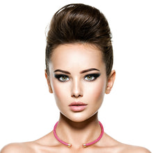 Load image into Gallery viewer, Pink Rhinestone Wrap Choker
