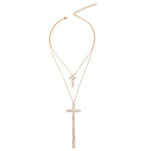 Load image into Gallery viewer, Double Cross Pendant Necklace
