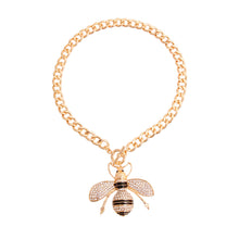 Load image into Gallery viewer, Large Clear Rhinestone Bee Necklace
