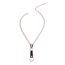 Load image into Gallery viewer, Black Silver Zipper Pendant Necklace
