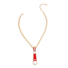 Load image into Gallery viewer, Red Zipper Pendant Necklace
