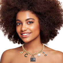 Load image into Gallery viewer, Gold Black Luxury Bag Charm Necklace
