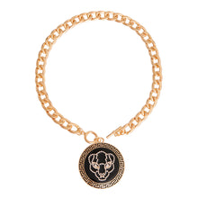 Load image into Gallery viewer, Gold Tiger Greek Medallion Chain
