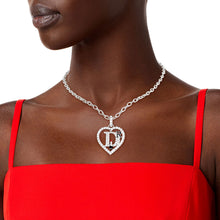 Load image into Gallery viewer, Silver Designer D Heart Necklace
