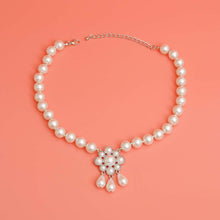 Load image into Gallery viewer, White Pearl Antique Flower Casting Necklace
