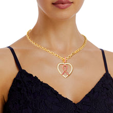 Load image into Gallery viewer, Pink Ribbon Clear Heart Necklace
