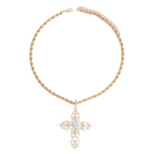 Load image into Gallery viewer, Gold Filigree Cross Necklace
