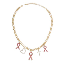 Load image into Gallery viewer, Gold Breast Cancer Charm Chain
