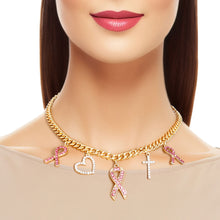 Load image into Gallery viewer, Gold Breast Cancer Charm Chain
