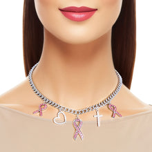 Load image into Gallery viewer, Silver Breast Cancer Charm Chain
