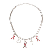 Load image into Gallery viewer, Silver Breast Cancer Charm Chain
