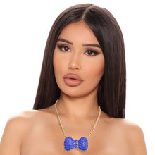 Load image into Gallery viewer, Royal Blue Chunky Bow Necklace
