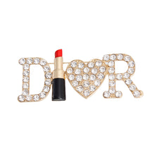 Load image into Gallery viewer, Gold Large D Designer Brooch
