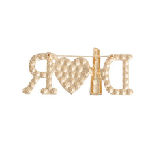 Load image into Gallery viewer, Gold Large D Designer Brooch
