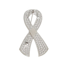 Load image into Gallery viewer, Silver Pink Ribbon Brooch
