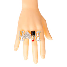 Load image into Gallery viewer, Gold D Designer 2 Finger Ring
