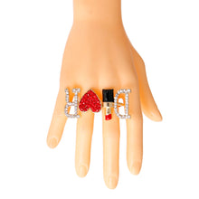 Load image into Gallery viewer, Red Dior 2 Finger Ring

