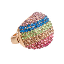 Load image into Gallery viewer, Rainbow and Gold Dome Ring
