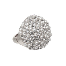 Load image into Gallery viewer, Silver Pearl and Stone Ring
