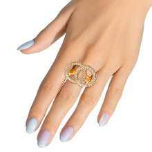 Load image into Gallery viewer, Gold Pave Infinity Link Ring
