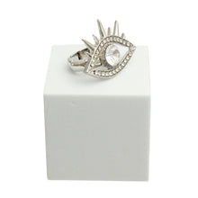 Load image into Gallery viewer, Silver Evil Eye Shaped Ring
