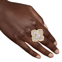 Load image into Gallery viewer, Gold Luxury French Designer Flower Ring
