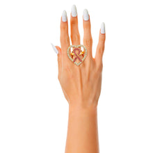 Load image into Gallery viewer, Pink Ribbon Clear Heart Ring
