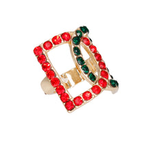 Load image into Gallery viewer, Red Green Double D Ring
