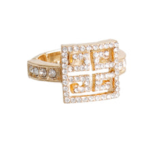 Load image into Gallery viewer, Gold Greek Key Square Ring
