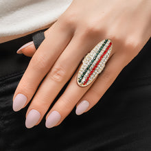 Load image into Gallery viewer, Rhinestone Long Oval Ring
