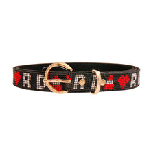 Load image into Gallery viewer, Designer Inspired Red Black Rhinestone Belt

