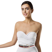 Load image into Gallery viewer, Designer Style Rhinestone Stripe Belt
