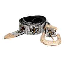 Load image into Gallery viewer, Rhinestone Fleur de Lis Belt
