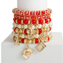 Load image into Gallery viewer, Red 7 Strand Travel Bracelets
