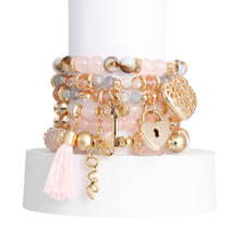 Load image into Gallery viewer, Blush Glass Bead Love Bracelets
