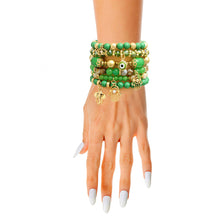 Load image into Gallery viewer, Green Hamsa Charm Bracelets
