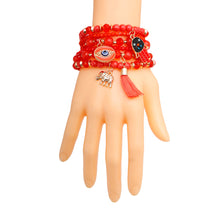 Load image into Gallery viewer, Coral Hamsa 6 Pcs Bracelets
