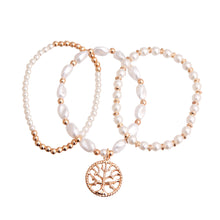 Load image into Gallery viewer, Cream Pearl Tree of Life Bracelets
